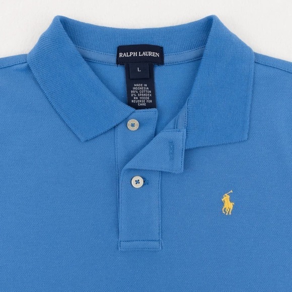 NWT Ralph Lauren Stretch Mesh Polo Shirt Girl's Large (12-14) Blue - Picture 4 of 7